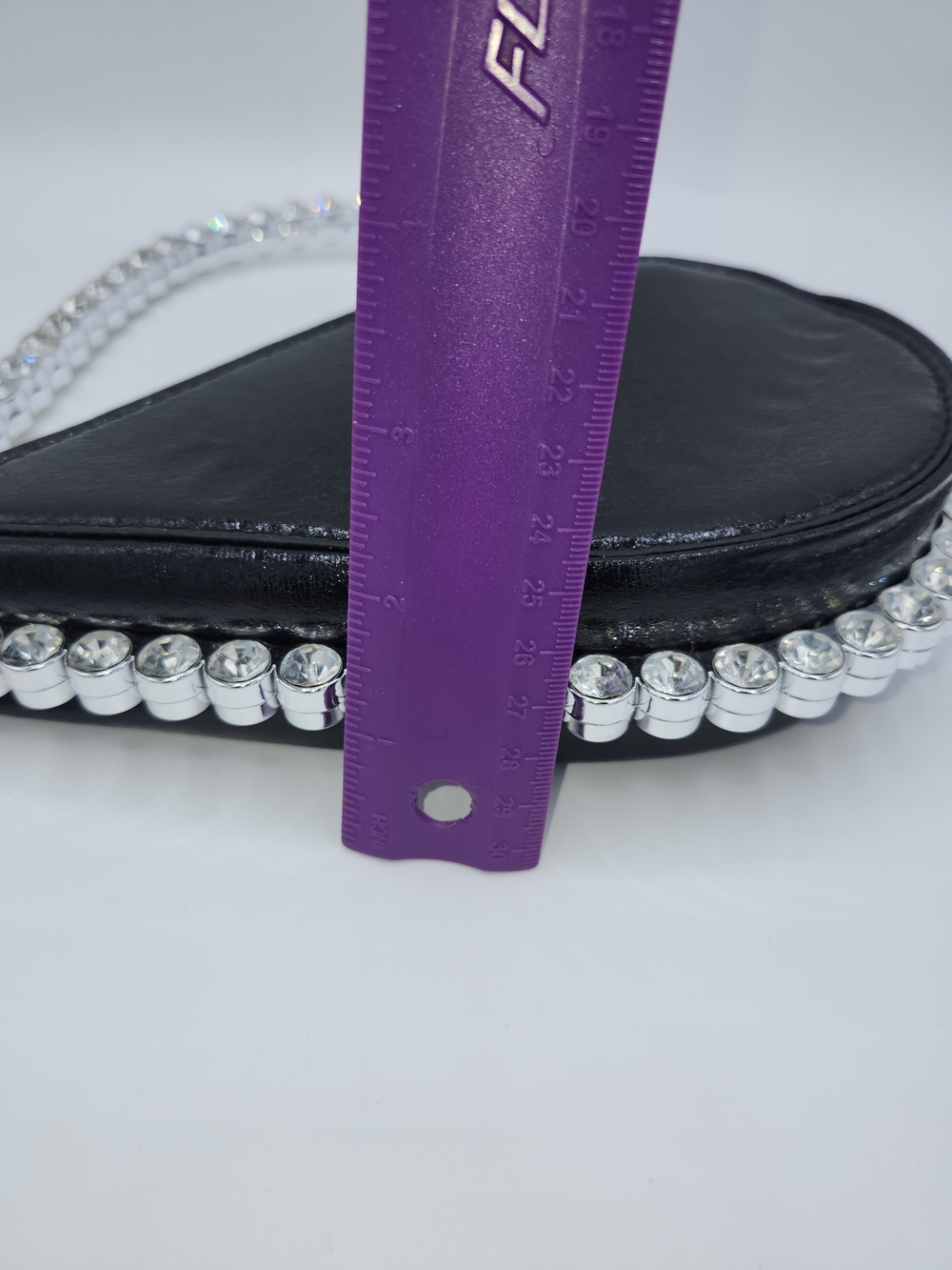 Purse Rhinestone-Trim Black Heart Wristlet - Picture 7 of 9